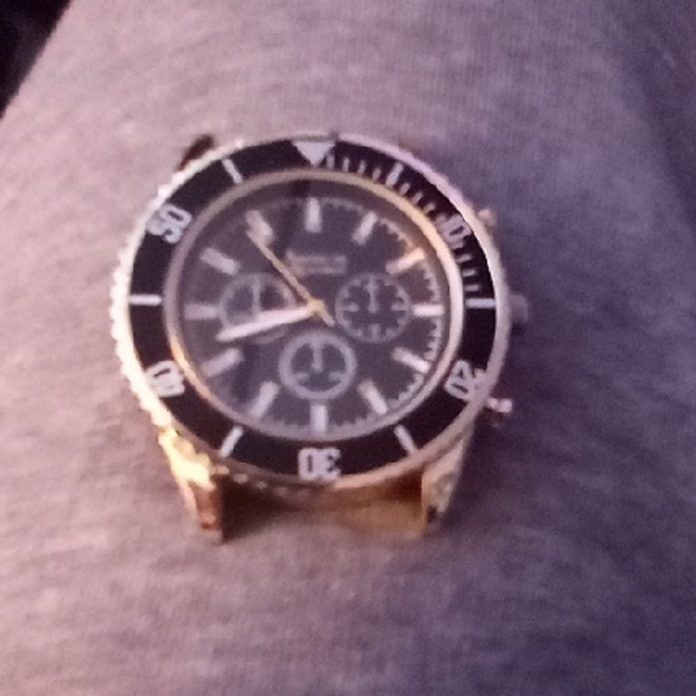 American Exchange Black and Gold Chronograph Watch